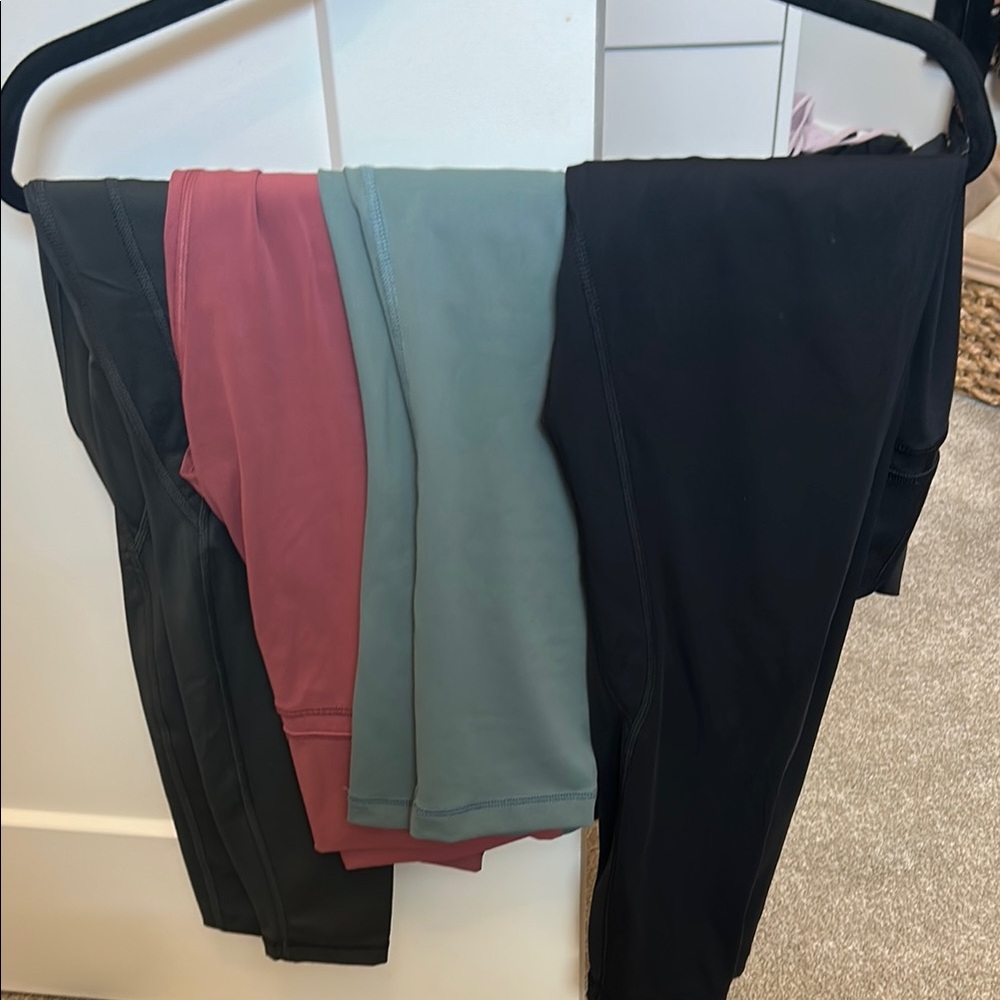 Amazon Black and Pink Leggings Stretchy Athletic Bottoms